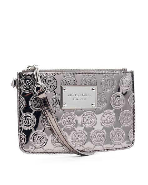 MICHAEL Michael Kors Jet Set Monogram Metallic Wristlet